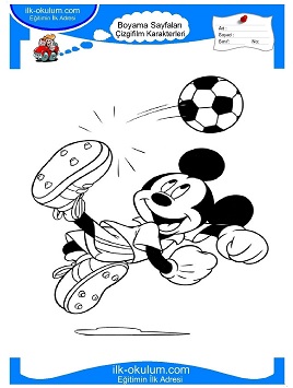 Çocuklar İçin Mickey Mouse Boyama Sayfaları 